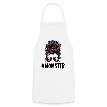 Halloween Momster Monster Mom - Cooking Apron - white - Front - AI Model Male 185 dark (185cm)