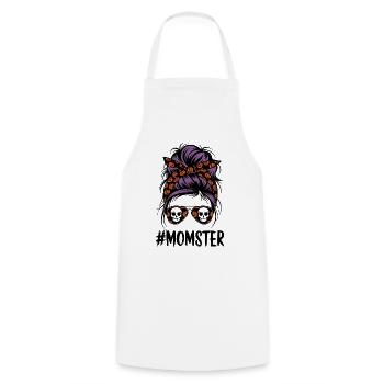 Halloween Momster Monster Mom - Cooking Apron - white - Front - AI Model Male 185 dark (185cm)