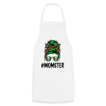 Halloween Momster Monster Mom - Cooking Apron - white - Front - AI Model Male 185 dark (185cm)
