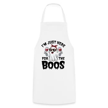 I'm just here for the Boos Halloween Party - Cooking Apron - white - Front - AI Model Male 185 dark (185cm)