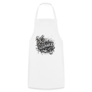 Berlin Köpenick Souvenir Cöpenick Baroque Leaves - Cooking Apron - white - Front - AI Model Male 185 dark (185cm)