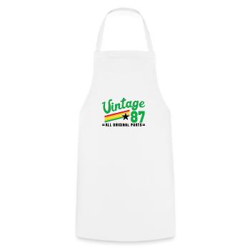 1987 Anniversaire Vintage Toutes les pièces d’origine No III - Tablier de cuisine - blanc - Devant - AI Model Male 185 dark (185cm)