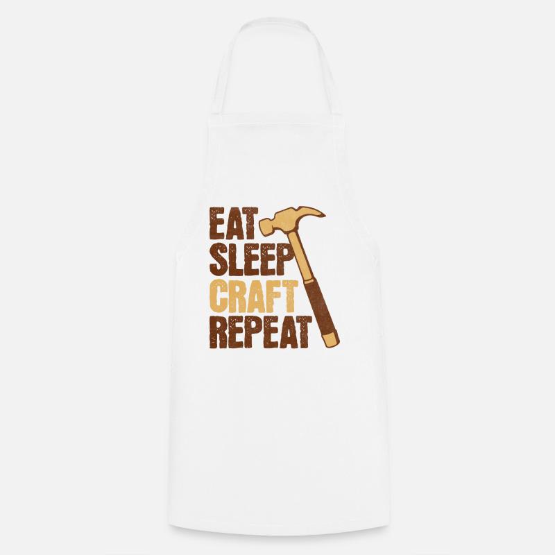 Eat Sleep Craft Repeat DIY - Cooking Apron - white