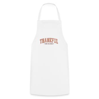 Grateful and Classic Thanksgiving - Cooking Apron - white - Front - AI Model Male 185 dark (185cm)