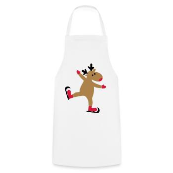 Lustiger Elch zu Weihnachten - Kochschürze - Weiß - Vorne - AI Model Male 185 dark (185cm)