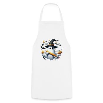 hHalloween Partnerlook Trick or Teach Design - Cooking Apron - white - Front - AI Model Male 185 dark (185cm)