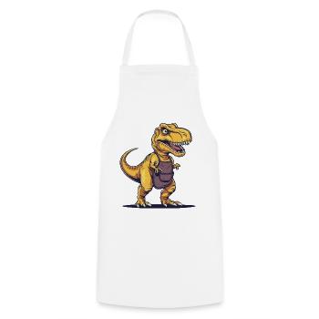 Dinosaure humoristique avec tablier - Tablier de cuisine - blanc - Devant - AI Model Male 185 dark (185cm)