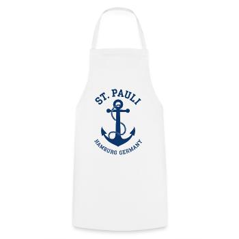 St. Pauli Hamburg Anker Reeperbahn - Tablier de cuisine - blanc - Devant - AI Model Male 185 dark (185cm)