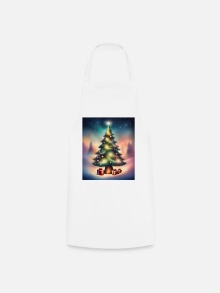 Weihnachtsbaum draußen - Kochschürze - Weiß