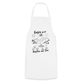 Hopfen am See Randonnée Vacances Montagne - Tablier de cuisine - blanc - Devant - AI Model Male 185 dark (185cm)