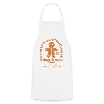 Bonhomme en pain d’épices - Tablier de cuisine - blanc - Devant - AI Model Male 185 dark (185cm)