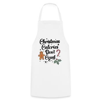 Christmas Calories Don't Count - Cooking Apron - white - Front - AI Model Male 185 dark (185cm)
