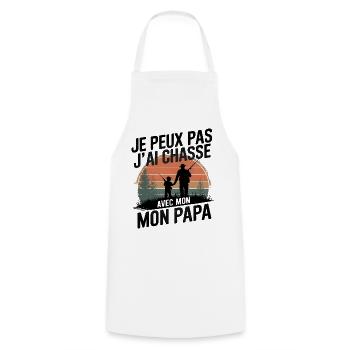 Je peux pas j'ai Chase Avec mon papa - Tablier de cuisine - blanc - Devant - AI Model Male 185 dark (185cm)