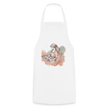 Baking with love Nostalgic flair - Cooking Apron - white - Front - AI Model Male 185 dark (185cm)