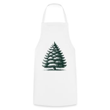 Illustration traditionnelle de sapin de Noël - Tablier de cuisine - blanc - Devant - AI Model Male 185 dark (185cm)