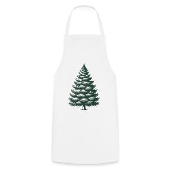 Traditional Christmas tree illustration - Cooking Apron - white - Front - AI Model Male 185 dark (185cm)