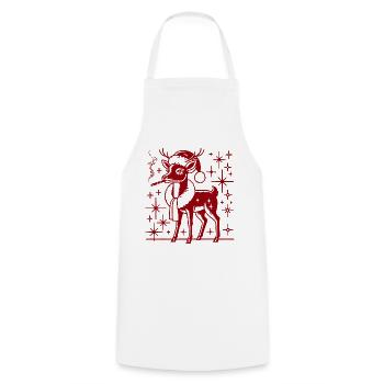Maman renne de Noël - Tablier de cuisine - blanc - Devant - AI Model Male 185 dark (185cm)