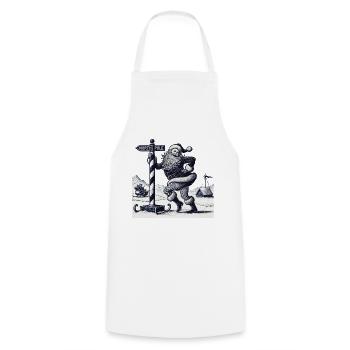 Drôle Père Noël Pole Dance Noël - Tablier de cuisine - blanc - Devant - AI Model Male 185 dark (185cm)