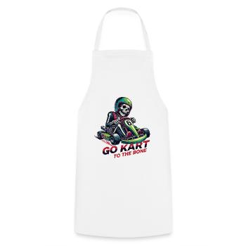 Go-Kart Skeleton - Cooking Apron - white - Front - AI Model Male 185 dark (185cm)