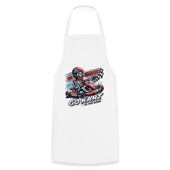 Go-Kart Racer Funny Saying - Cooking Apron - white - Front - AI Model Male 185 dark (185cm)