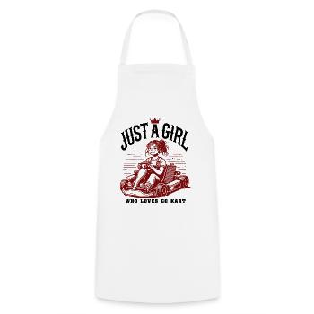 Juste une fille qui aime le karting design vintage - Tablier de cuisine - blanc - Devant - AI Model Male 185 dark (185cm)