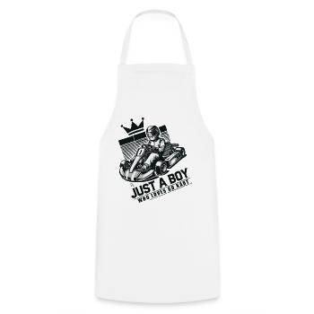 Un garçon qui aime les courses de karting - Tablier de cuisine - blanc - Devant - AI Model Male 185 dark (185cm)