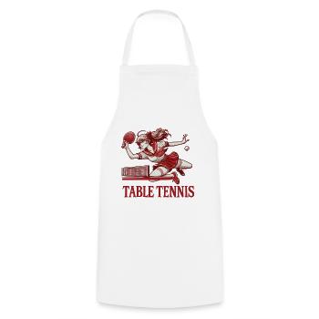 Joueur de tennis de table rétro anime - Tablier de cuisine - blanc - Devant - AI Model Male 185 dark (185cm)