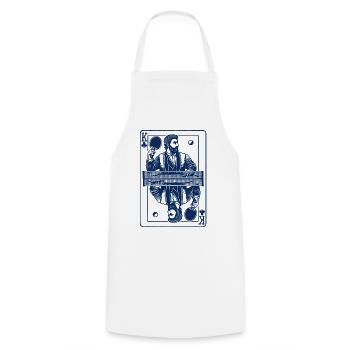 Carte à jouer de tennis de table rétro look vintage - Tablier de cuisine - blanc - Devant - AI Model Male 185 dark (185cm)