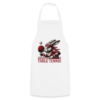 Bunny Vintage Retro Maître du Tennis de Table - Tablier de cuisine - blanc - Devant - AI Model Male 185 dark (185cm)