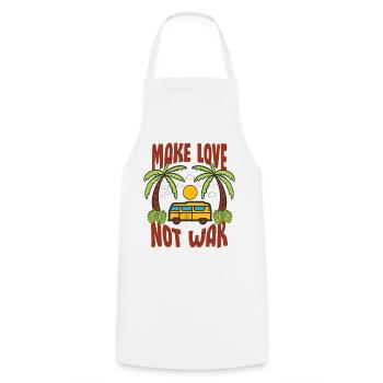 Make Love Not War Flower Power Hippie - Cooking Apron - white - Front - AI Model Male 185 dark (185cm)
