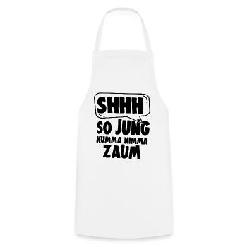 SHHH So Jung Kumma Nimmy Zaum - Kochschürze - Weiß - Vorne - AI Model Male 185 dark (185cm)