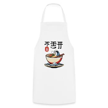 Ramen Ukiyo-E Japanisches Retro Ästhetik - Kochschürze - Weiß - Vorne - AI Model Male 185 dark (185cm)