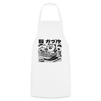 Chat Ramen Kawaii, Nouilles Japonaises - Tablier de cuisine - blanc - Devant - AI Model Male 185 dark (185cm)