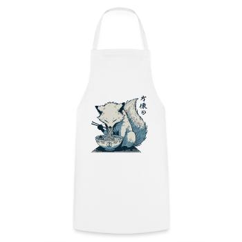Kitsune Ramen Nudeln Kawaii Japan Streetwear Retro - Kochschürze - Weiß - Vorne - AI Model Male 185 dark (185cm)
