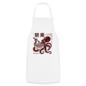 Ukiyo-E Ramen Nudeln Oktopus Retro Japan Stil - Kochschürze - Weiß - Vorne - AI Model Male 185 dark (185cm)