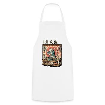 Lustiger Ramen Chefkatze Kawaii Retro Japan - Kochschürze - Weiß - Vorne - AI Model Male 185 dark (185cm)