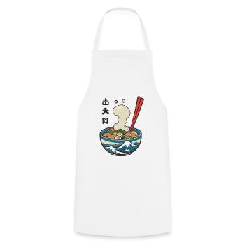 Japanese Ramen Ukiyo-E Retro Aesthetic Design - Cooking Apron - white - Front - AI Model Male 185 dark (185cm)