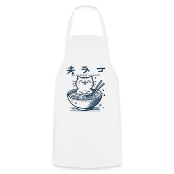 Kawaii Ramen Katze Streetwear Japanische Nudeln - Kochschürze - Weiß - Vorne - AI Model Male 185 dark (185cm)