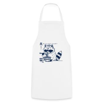 Ramen Nouilles Kawaii Raton laveur Anime Streetwear - Tablier de cuisine - blanc - Devant - AI Model Male 185 dark (185cm)