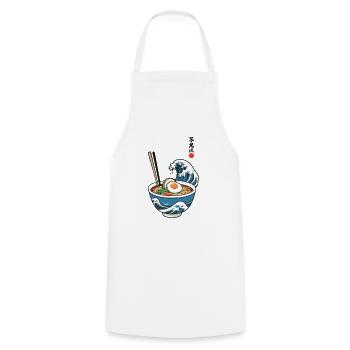 Ramen Ukiyo-e Retro Japanese Aesthetic - Cooking Apron - white - Front - AI Model Male 185 dark (185cm)