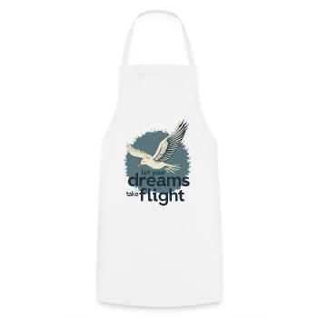 Laissez vos rêves prendre leur envol Oiseau mouette - Tablier de cuisine - blanc - Devant - AI Model Male 185 dark (185cm)