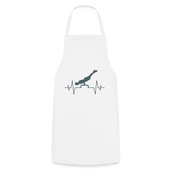 Calisthenics Herzschlag - Kochschürze - Weiß - Vorne - AI Model Male 185 dark (185cm)