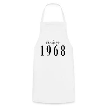 Vintage 1968 Geburtstag Minimalistisch Elegant - Kochschürze - Weiß - Vorne - AI Model Male 185 dark (185cm)