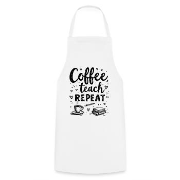 CoffeeTeach Repeat – Formation des formateurs d’enseignants - Tablier de cuisine - blanc - Devant - AI Model Male 185 dark (185cm)