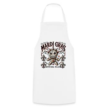 Mardi Gras Voodoo Doll Social Club - Tablier de cuisine - blanc - Devant - AI Model Male 185 dark (185cm)