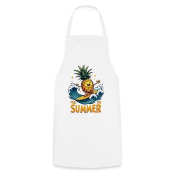 Ananas Surfer Surfen Feel the Summer - Kochschürze - Weiß - Vorne - AI Model Male 185 dark (185cm)