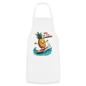 Ananas Surfer Surfen Feel the Summer - Kochschürze - Weiß - Vorne - AI Model Male 185 dark (185cm)