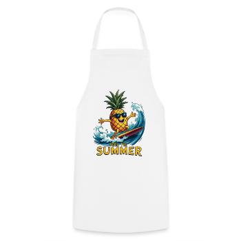 Ananas Surfer Surfen Feel the Summer - Kochschürze - Weiß - Vorne - AI Model Male 185 dark (185cm)