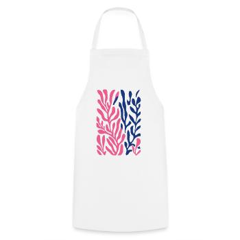 Abstract Matisse Corals: Retro Sea Magic - Cooking Apron - white - Front - AI Model Male 185 dark (185cm)