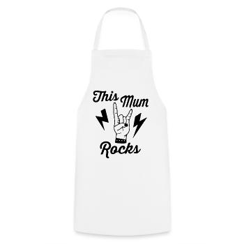 This Mum Rocks - Cooking Apron - white - Front - AI Model Male 185 dark (185cm)
